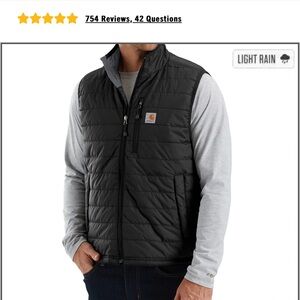 Carhartt Men's Black Quilted Vest size large